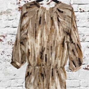 Ellen Tracy, Mock-wrap, Gathered Waist Blouse, Sm-Med